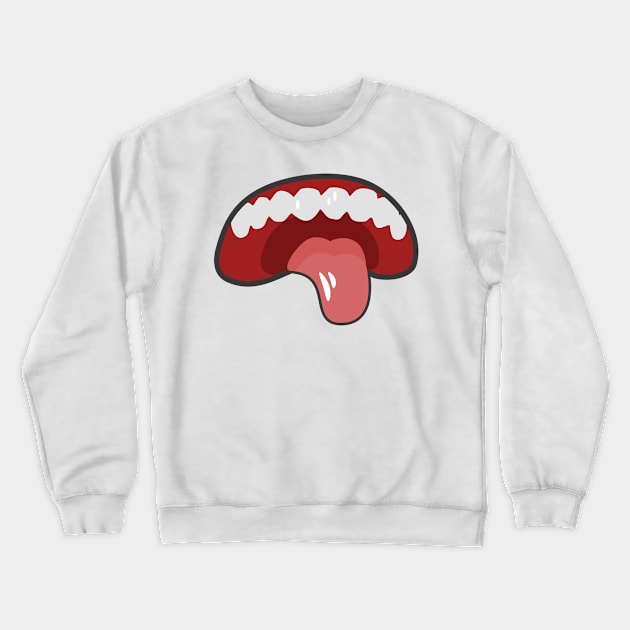 Cartoon Mouths Face Crewneck Sweatshirt by Designerabhijit